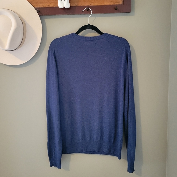 Qi New York Cashmere Wool Blue Sweater Size Large - Picture 6 of 9